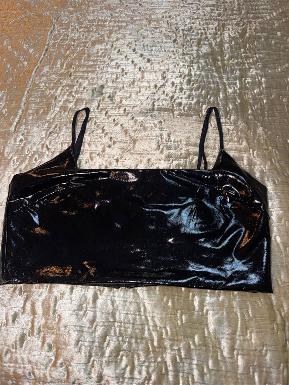 Windsor Black Shiny Spaghetti Strap Camisole